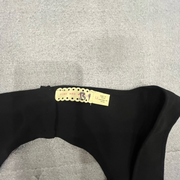 [12] Pins and Needles Urban Outfitters Black Sleeveless Chiffon Lined Midi Dress - Picture 6 of 10